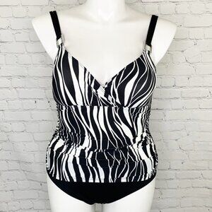 NWOT ZEBRA PRINT LAUREN RALPH LAUREN ONE PIECE SWIM SUIT - 12